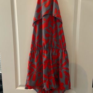 Red and gray romper